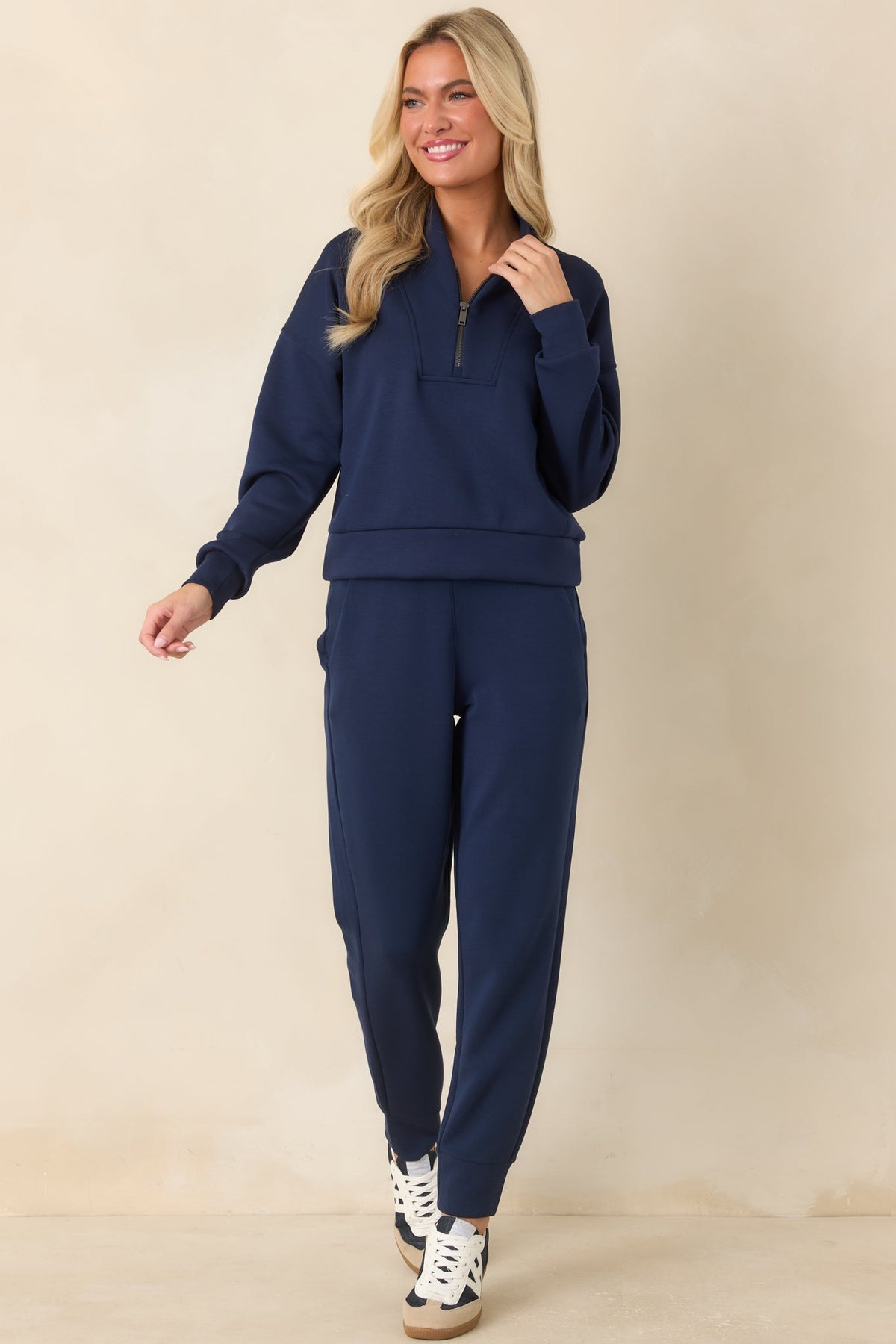 SPANX AirEssentials® Timeless Navy Shawl Collar Half Zip Pullover