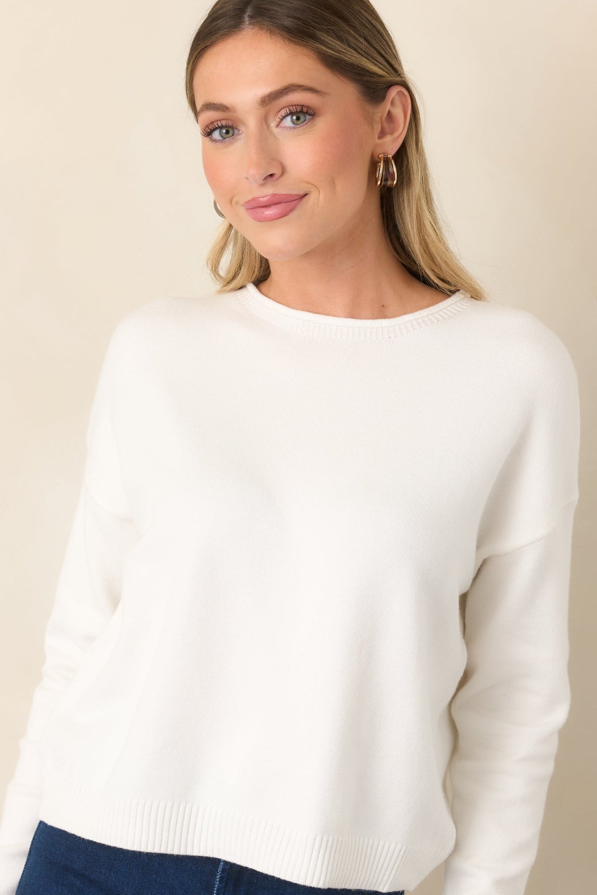 Astrid Timeless Ivory Crew Sweater