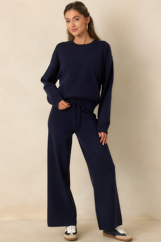 Z Supply Take It Easy Nightfall Navy Crew Neck Sweater