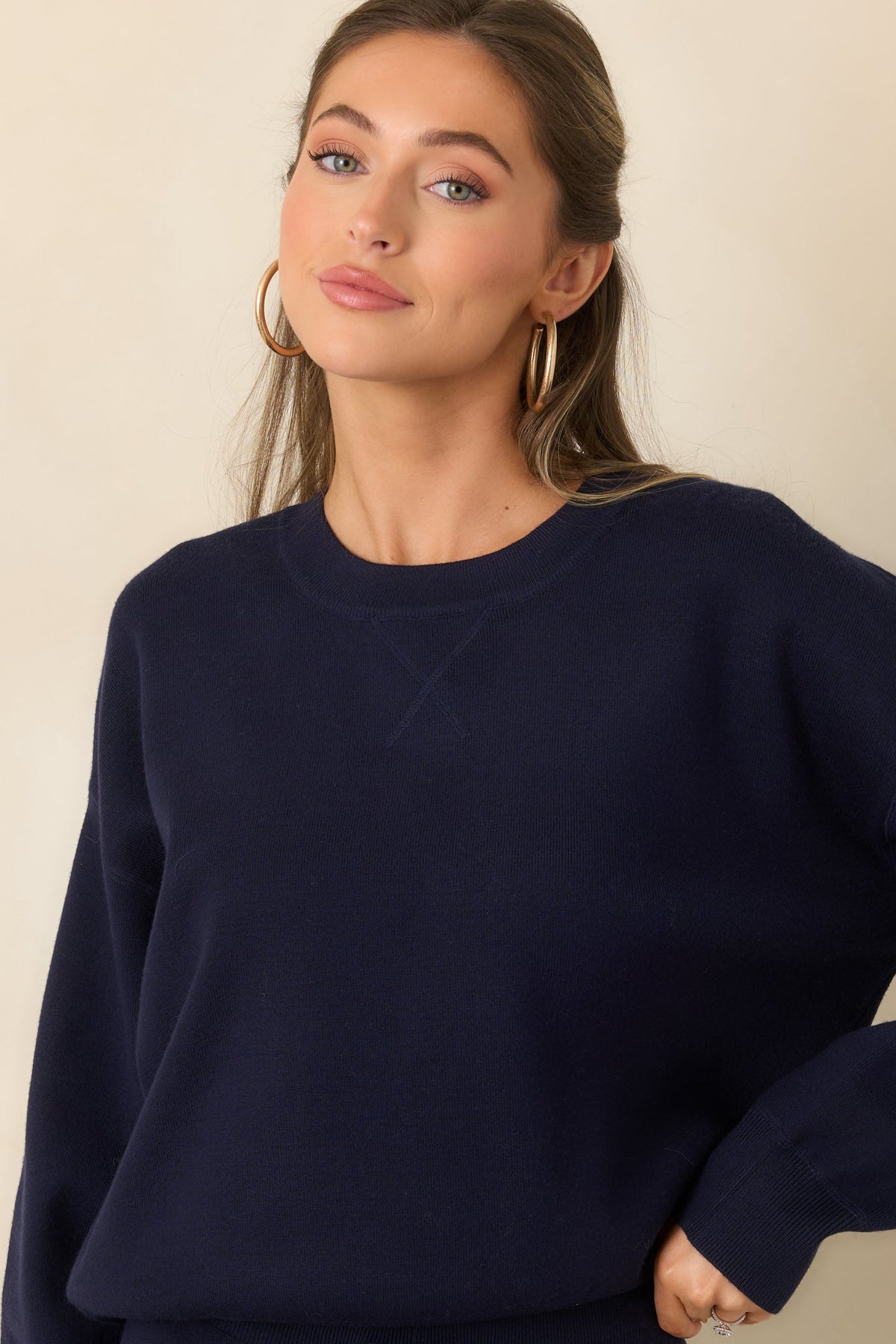 Z Supply Take It Easy Nightfall Navy Crew Neck Sweater