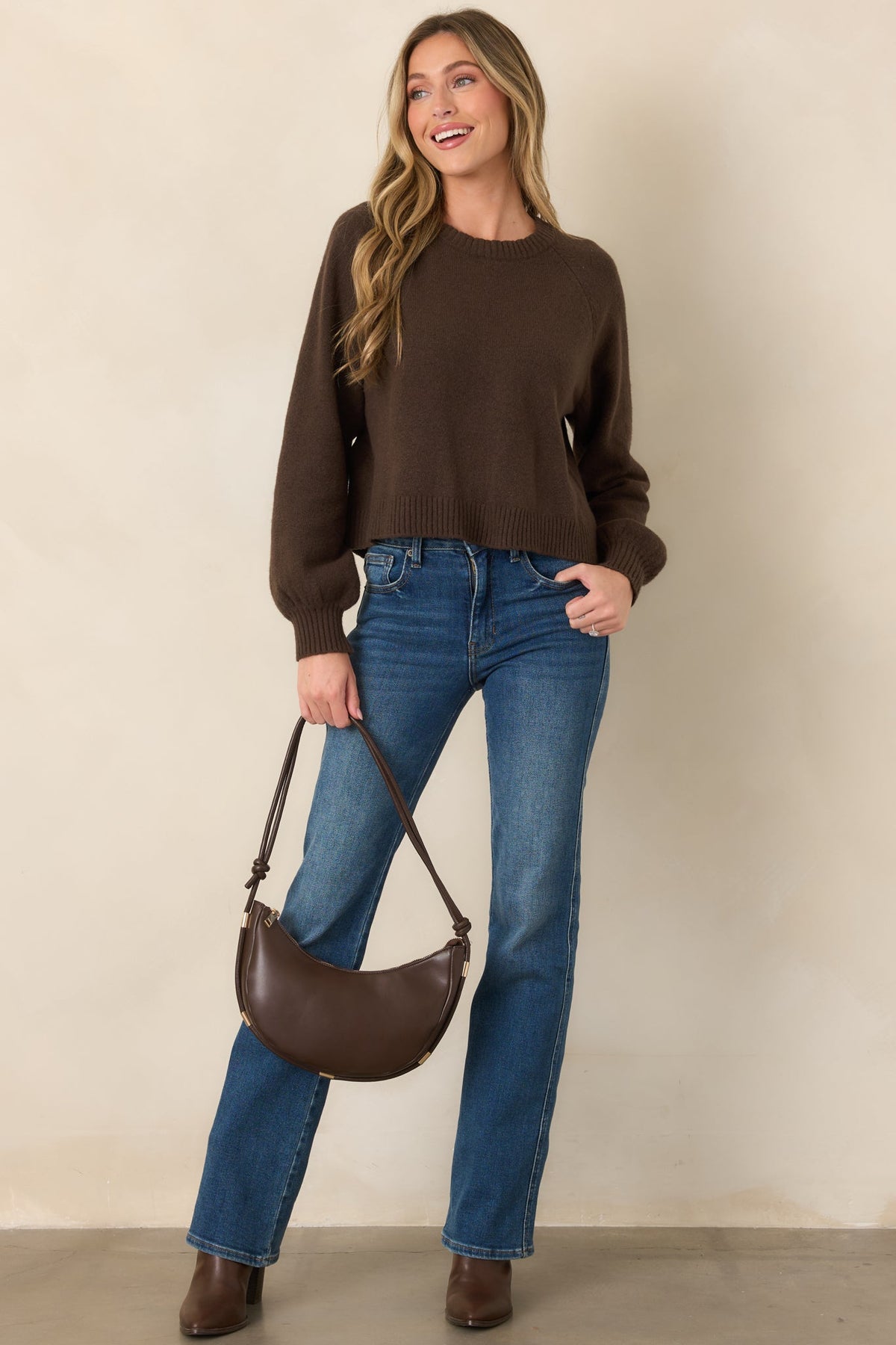 Z Supply Coming Up Cozy Dark Chocolate Sweater
