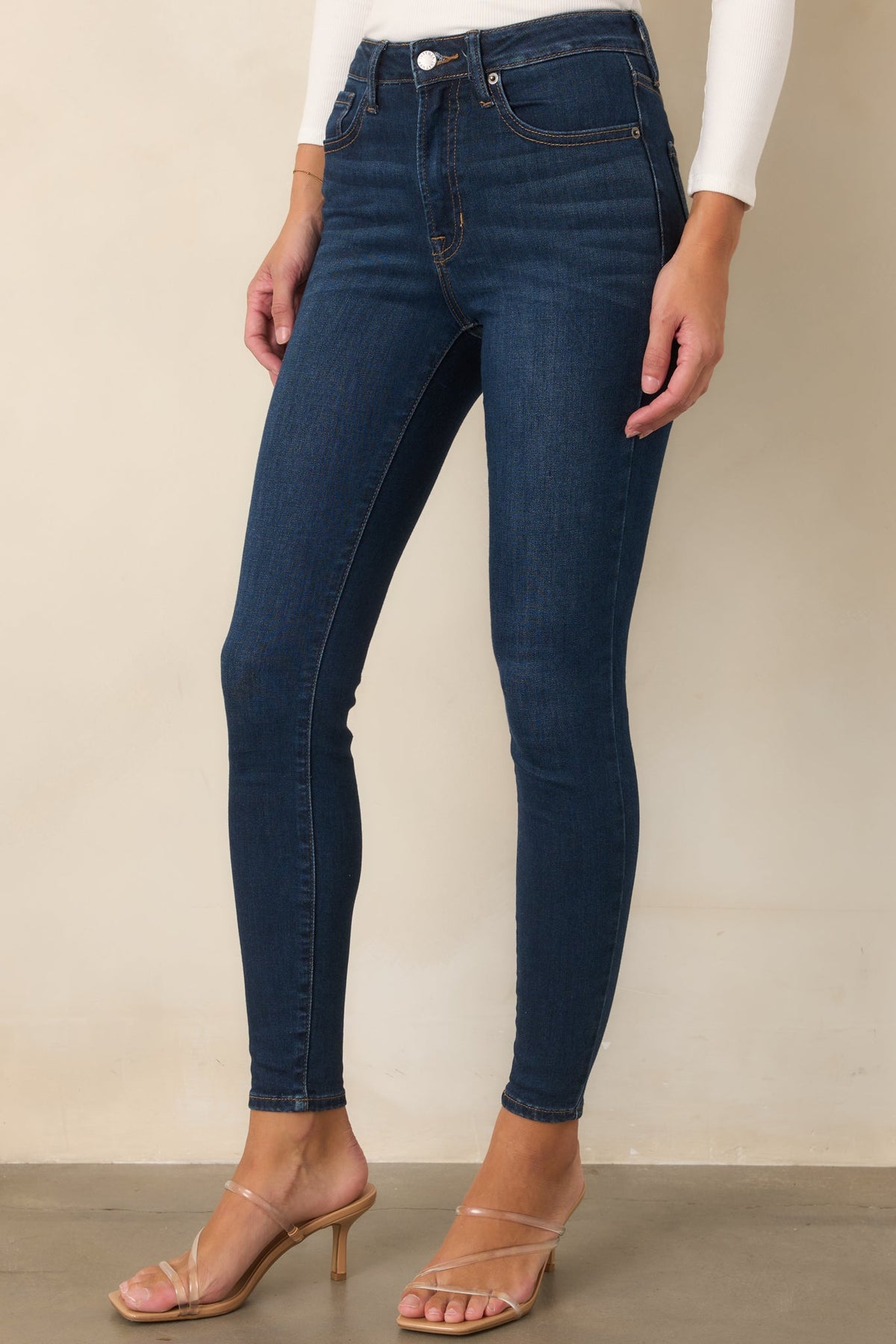 Keeping It Sleek Dark Wash Stretch Skinny Jeans