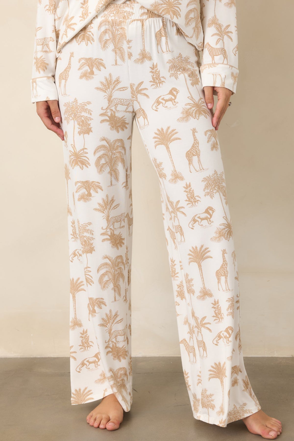 Z Supply Safari Ivory & Tan Pajama Pants
