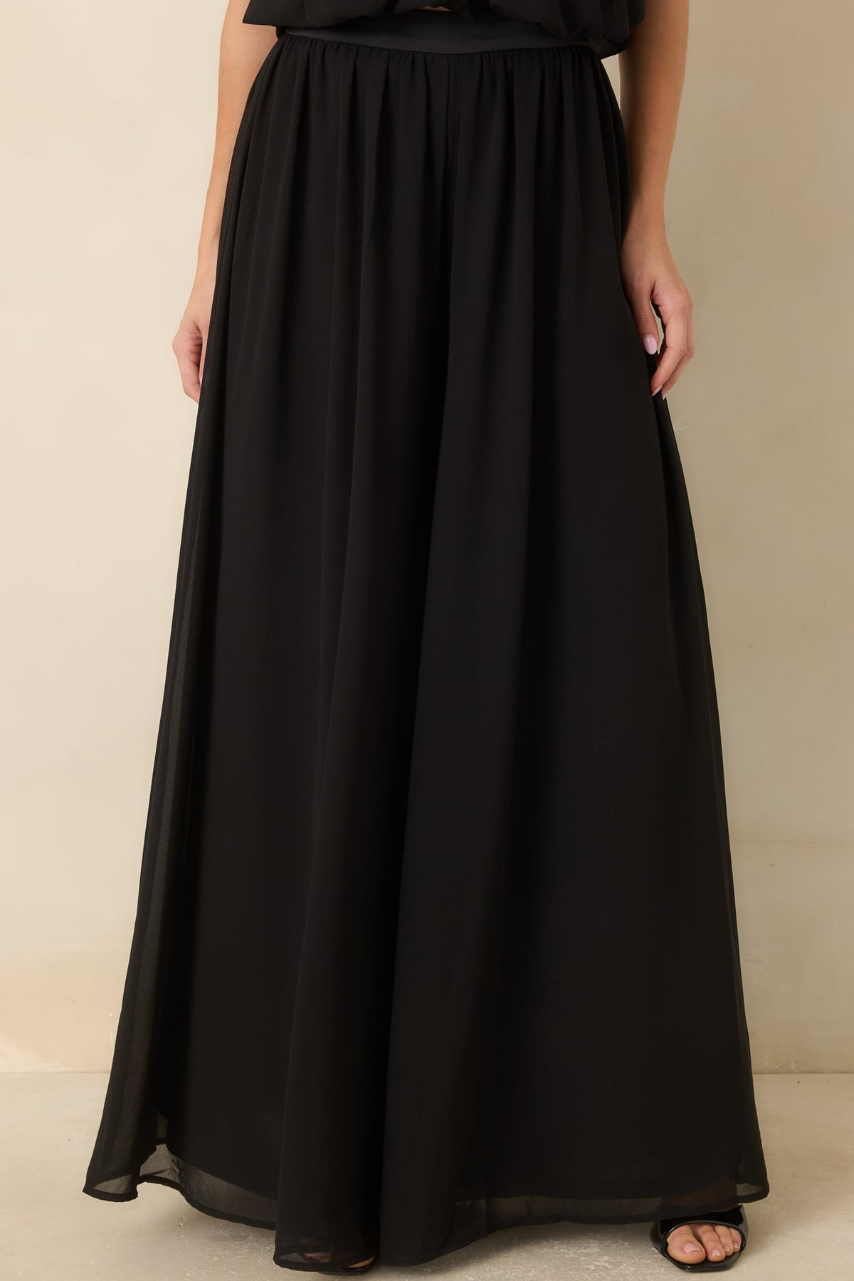 A Moment Like Ours Black Flowy Palazzo Pants