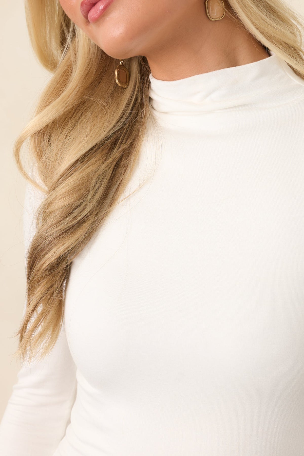 Underneath It All Ivory Mock Neck Long Sleeve Top