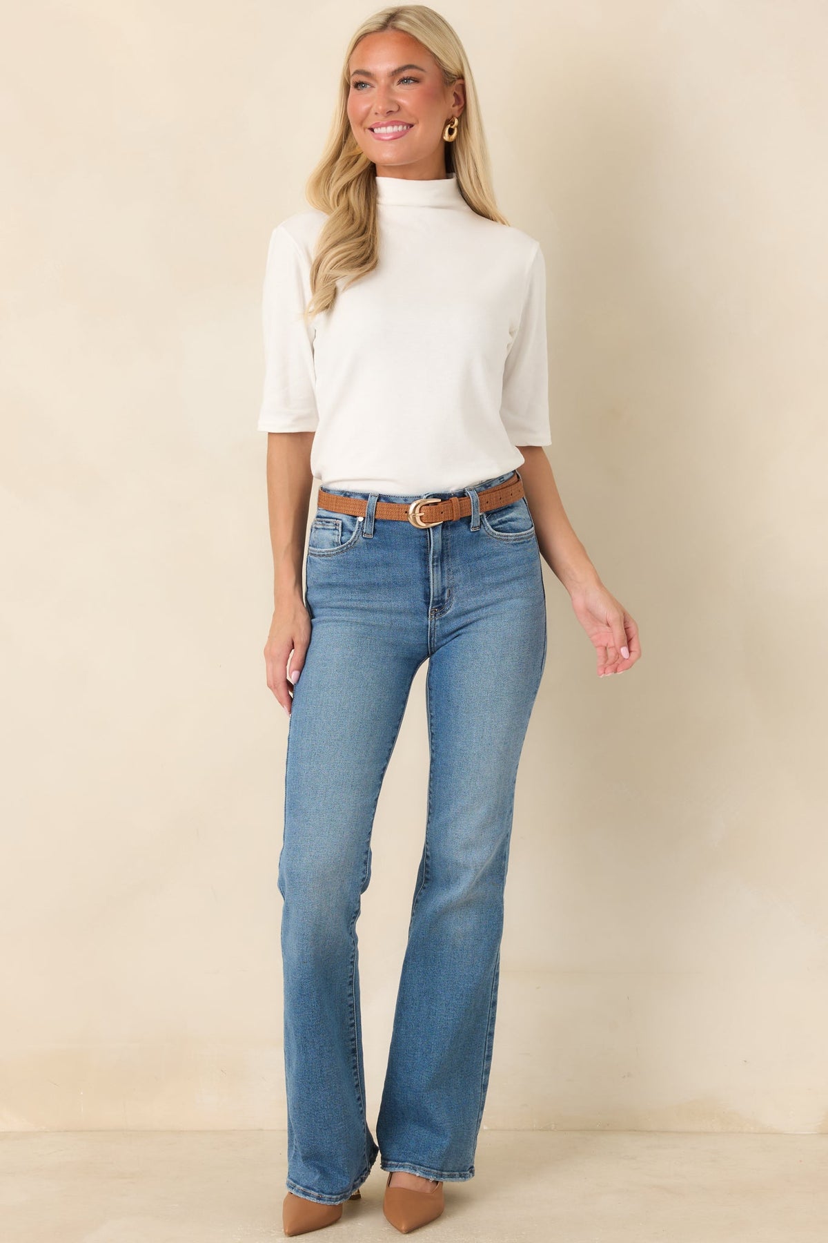 Simply Well Put Ivory Mock Neck Top