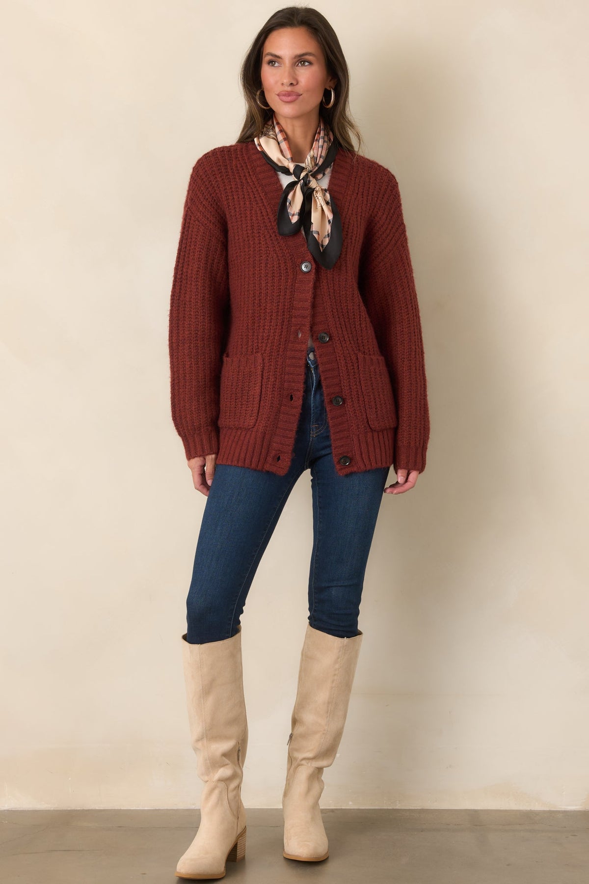 Z Supply Whitmore Rouge Red Oversized Cardigan
