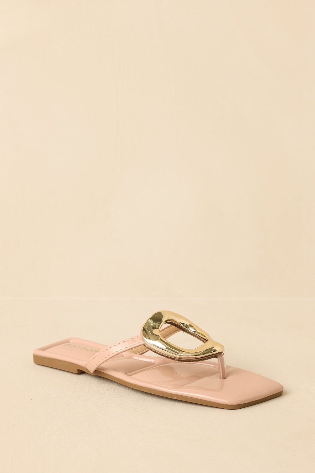 Riviera Glow Nude Patent Gold Accent Sandals