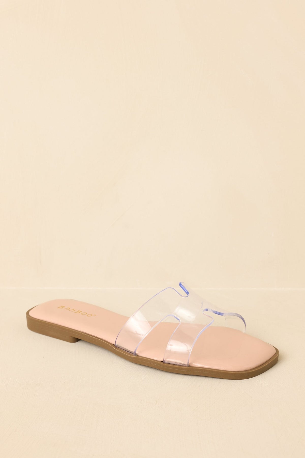 Clear the Way Nude Clear Strap Slide Sandals