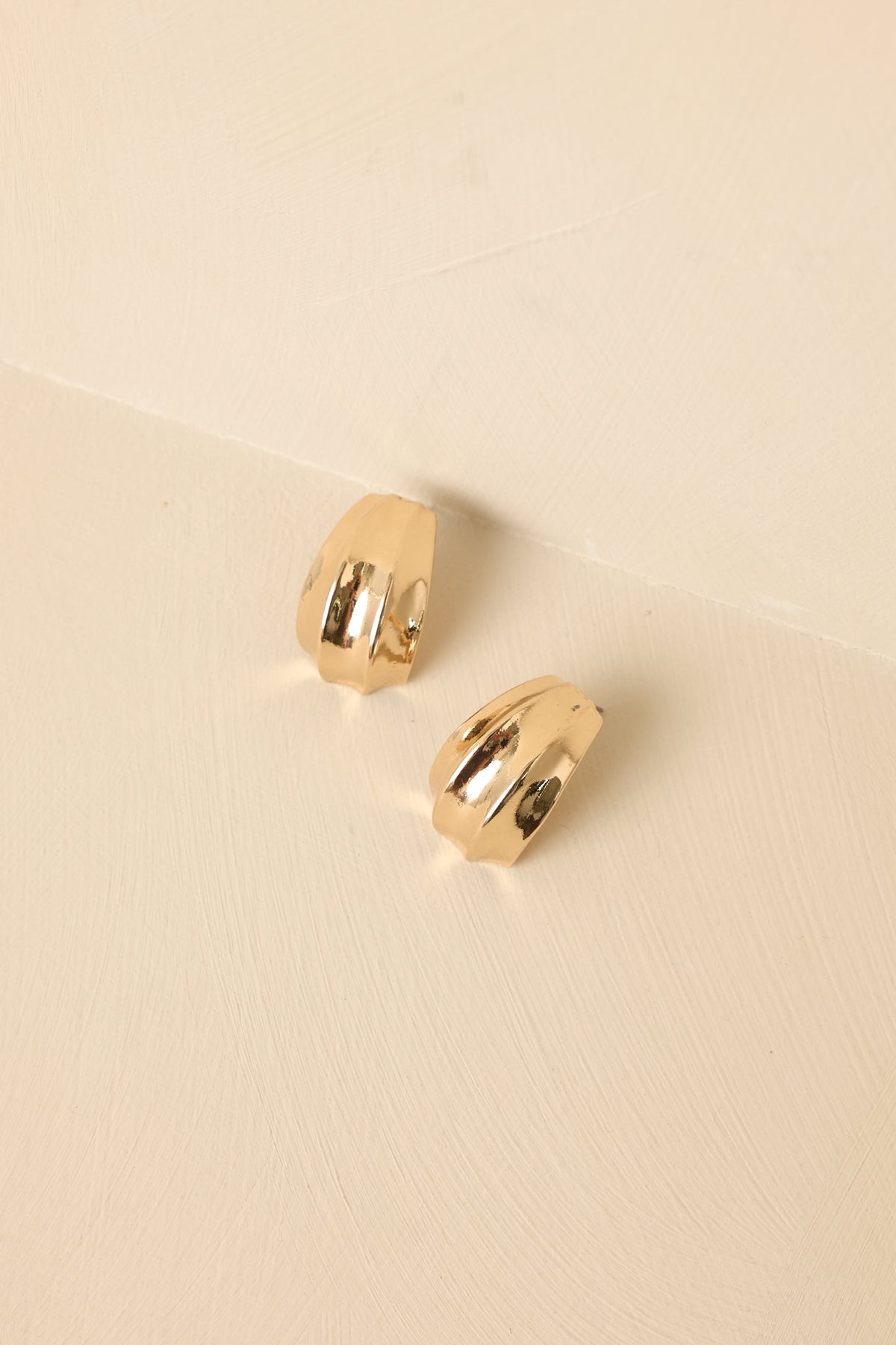 Just Trust Me Gold Textured Stud Earrings