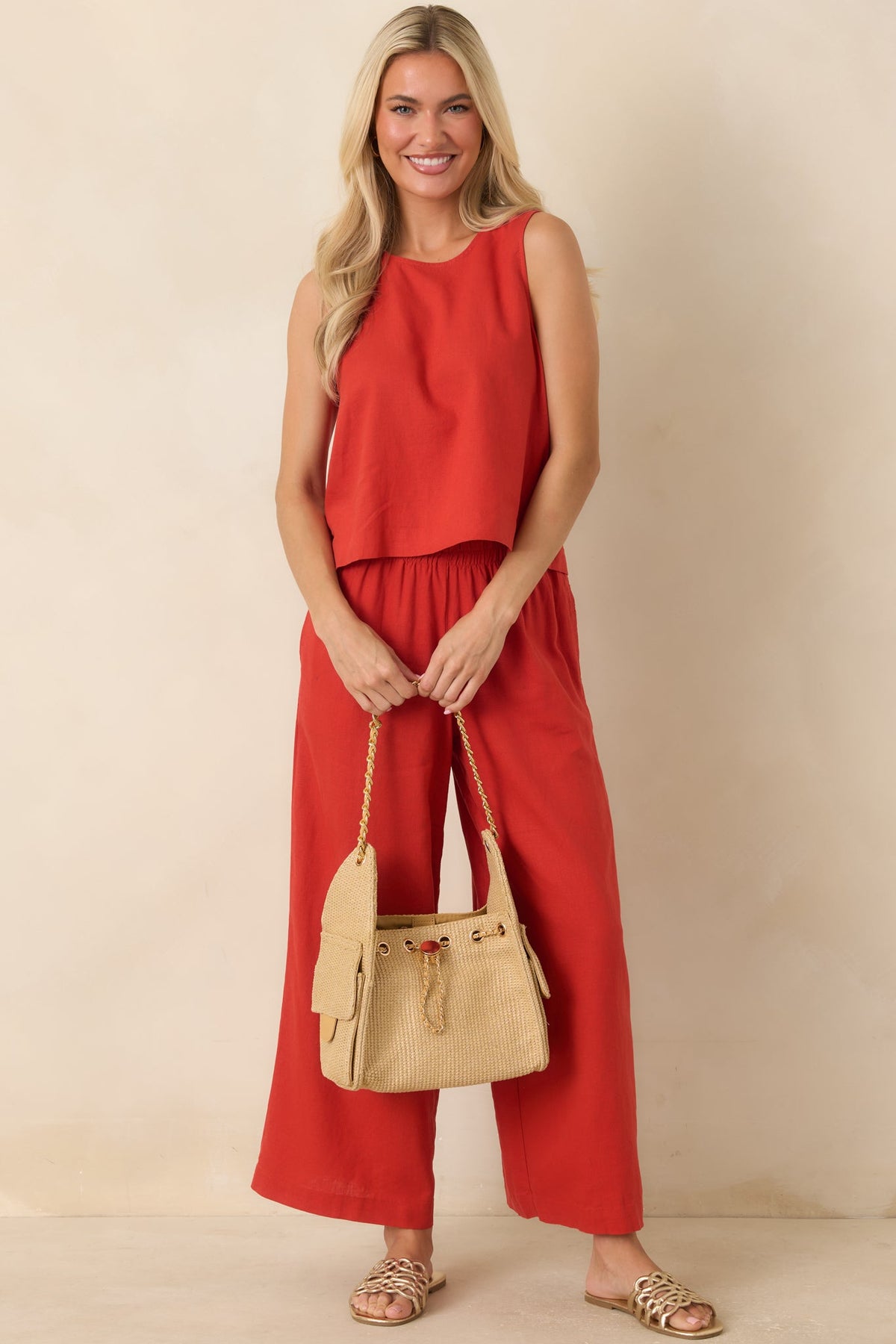 Z Supply Sloane Chili Pepper Red Linen Tank