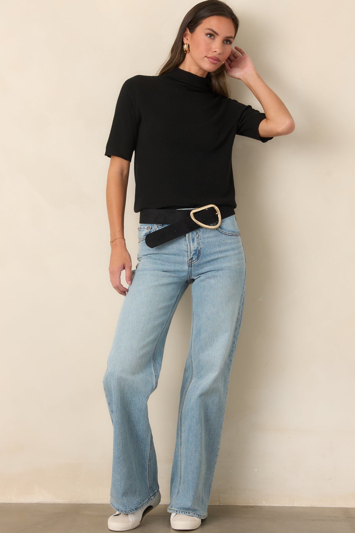 Z Supply The Stunner Light Wash Mid-Rise Wide Leg Jeans