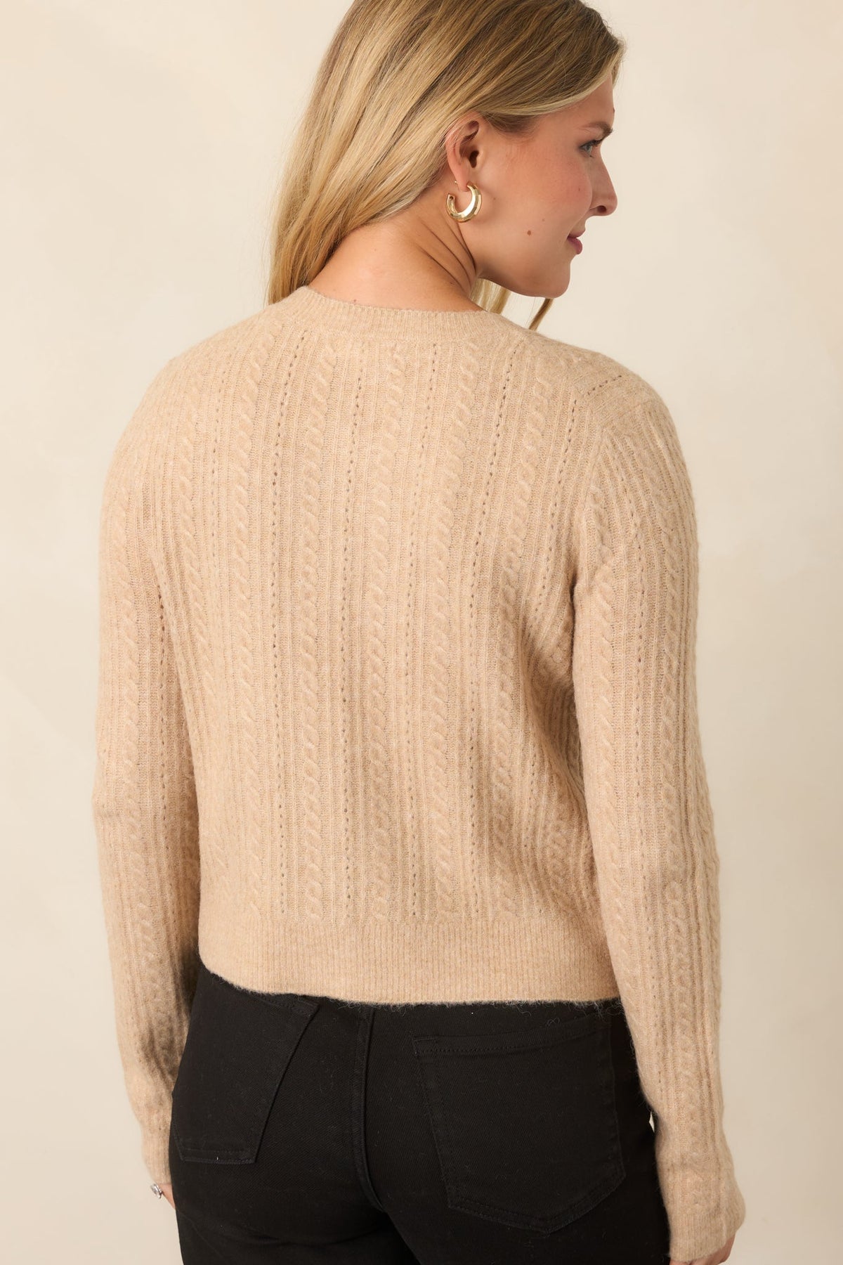 Z Supply Medina Macaroon Beige Cable Knit Cardigan