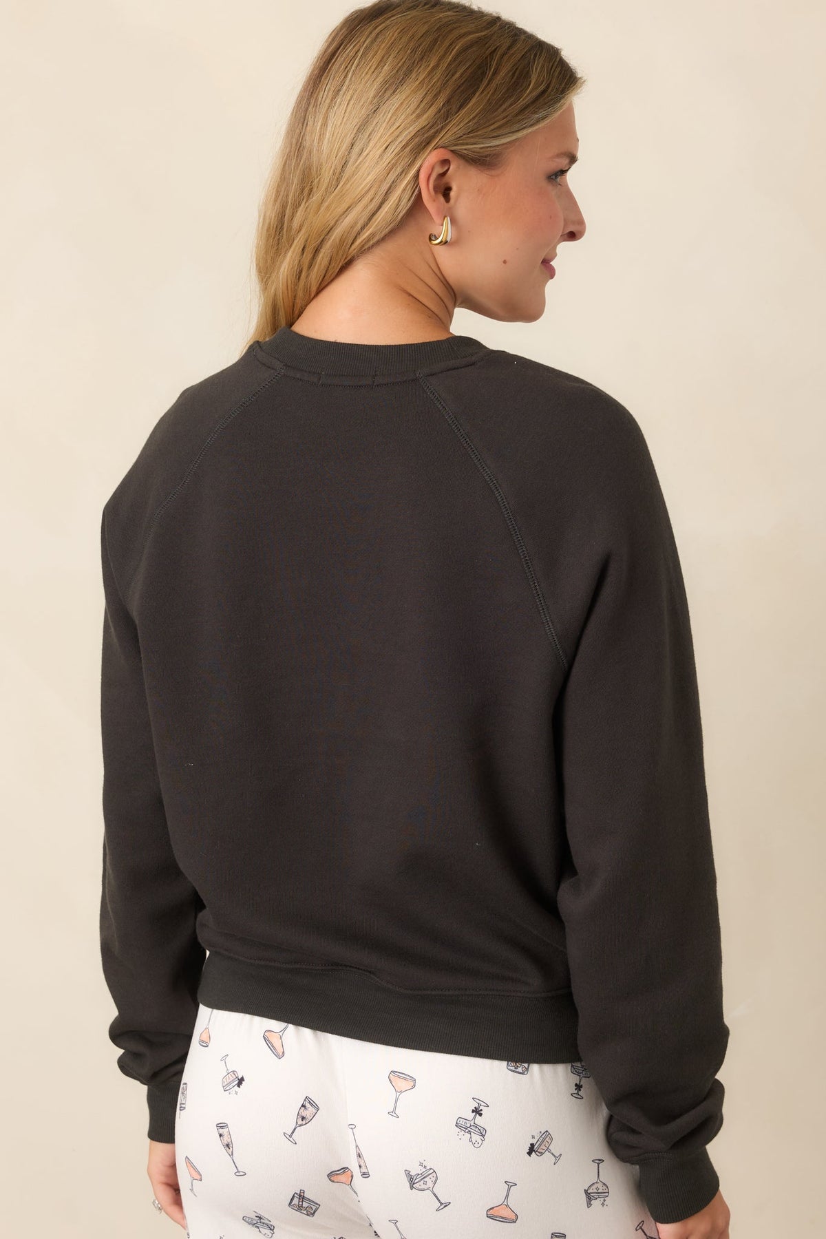 Z Supply Washed Black Booze Graphic Sweatshirt