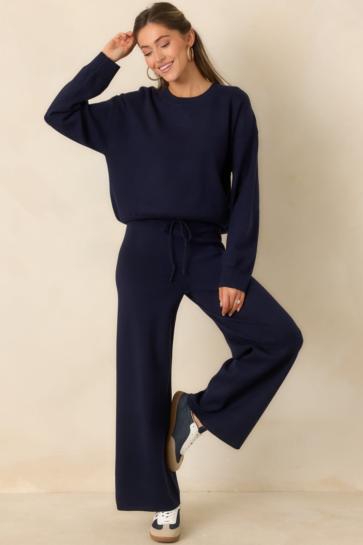 Z Supply Take It Easy Nightfall Navy Crew Neck Sweater