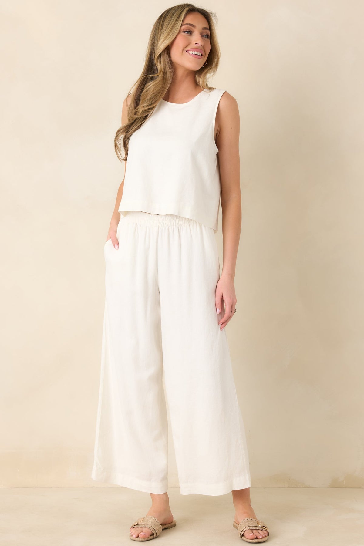 Z Supply White Sloane Linen Tank