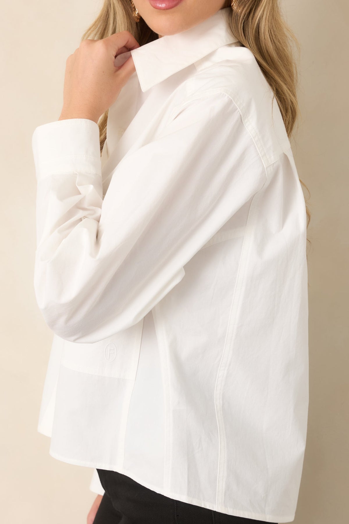FRNCH Hadrian Ivory Cotton Button Front Shirt
