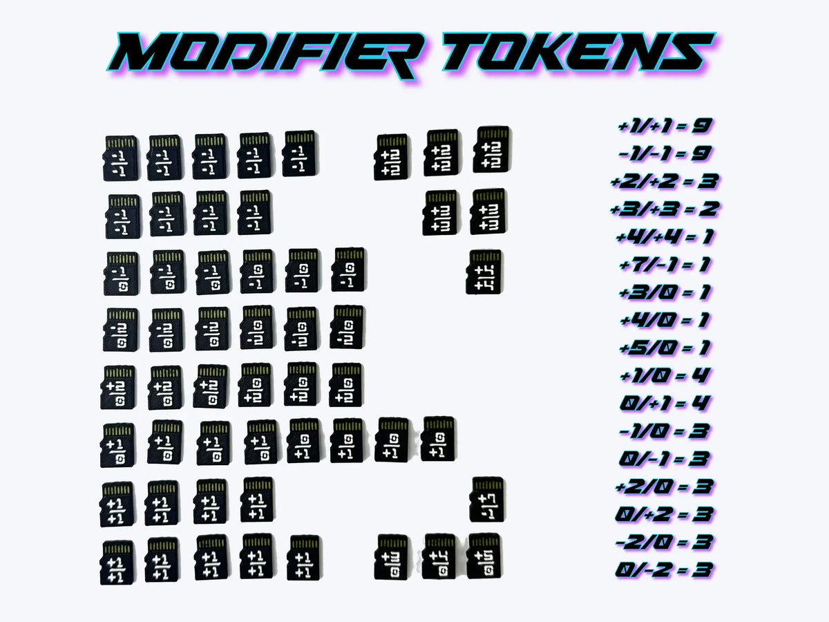 Durin's Forge: Neuroscape TCG - Token Set (R3D Edition Reversed / Black)