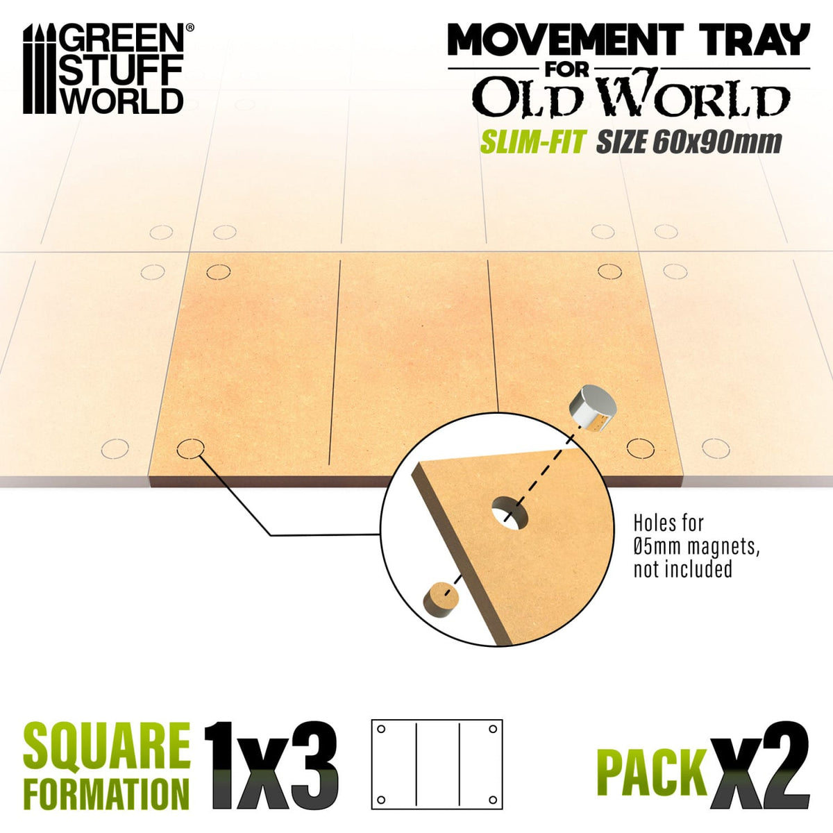 Green Stuff World: MDF Movement Trays: Slimfit 90x60mm
