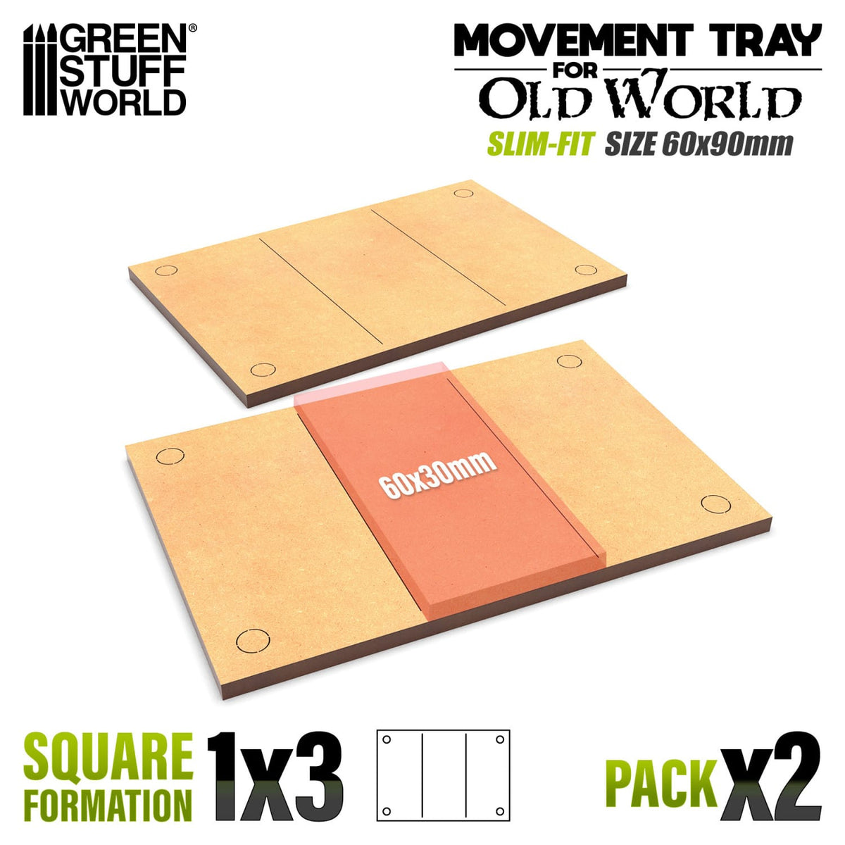 Green Stuff World: MDF Movement Trays: Slimfit 90x60mm