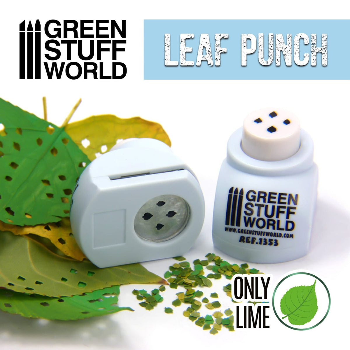 Green Stuff World: Miniature Leaf Punch: Light Blue - Lime