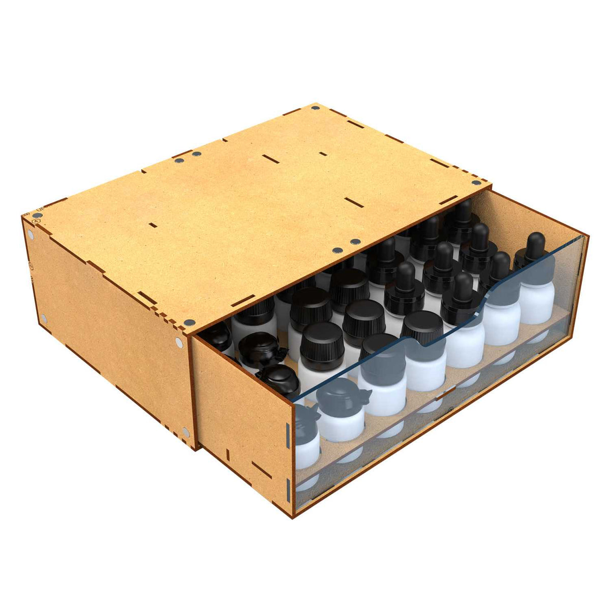 Green Stuff World: Stackable Hobby Paint Rack (30ml) - Natural Wood