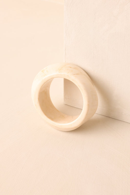 Came Back Better Ivory Marble Twisted Bangle Bracelet