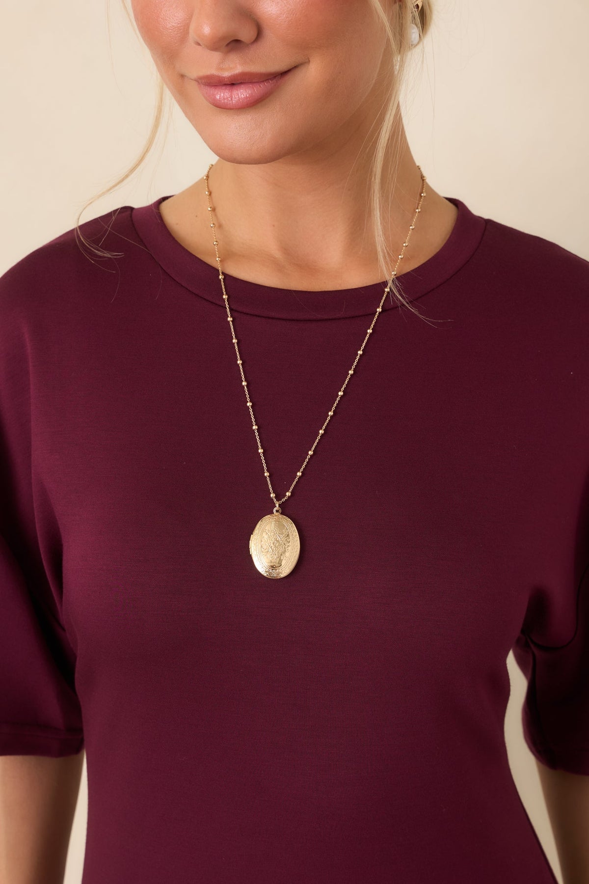 On Repeat Gold Locket Necklace